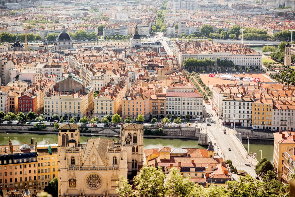 Lyon bovenaanzicht stad